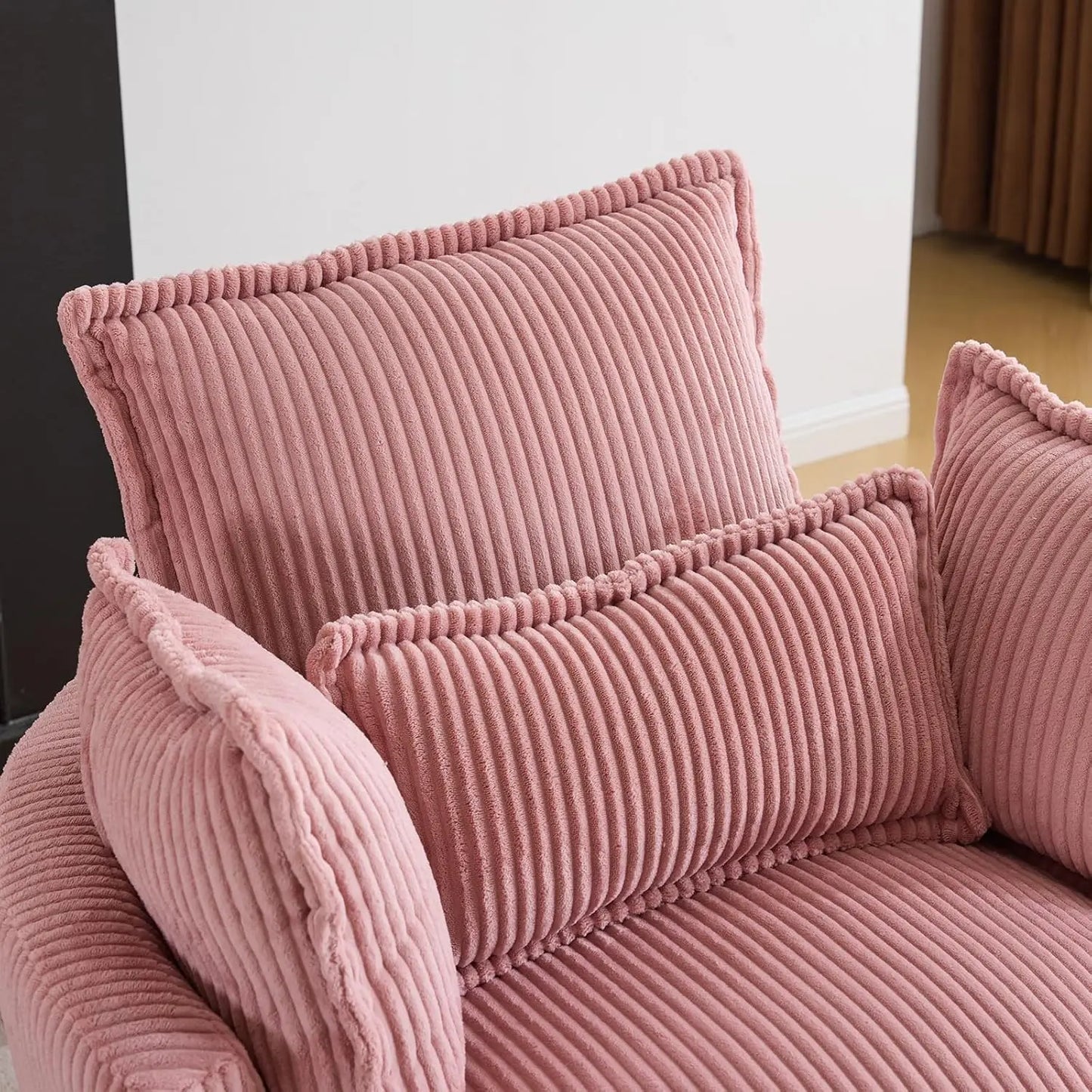 Swivel Accent Barrel Chair Modern Lounge Armchair With Cushions