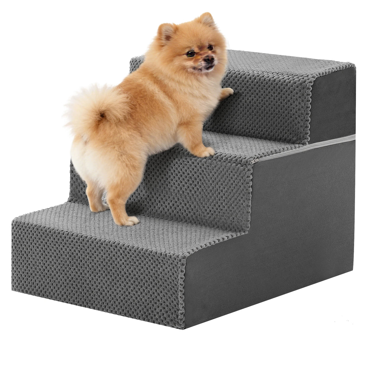 JHK Non Slip Curved Foam Stairs Ramp for Indoor Dogs