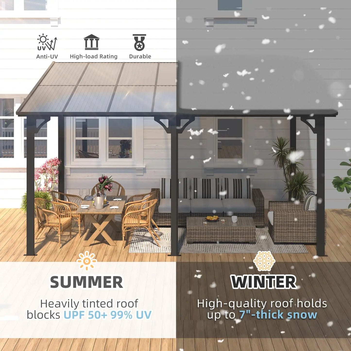Sturdy Aluminum Gazebo With Roof For Patio Pergola