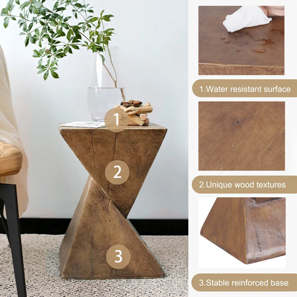 LUVODI Lightweight Concrete Accent Table Sofa Side Chair Bedside End Table for Living Room Bedroom Interior Decor