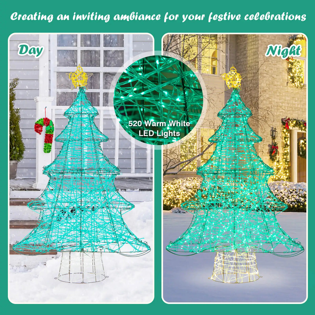 MULTIGOT Pre Lit Artificial Christmas Tree With LED Lights