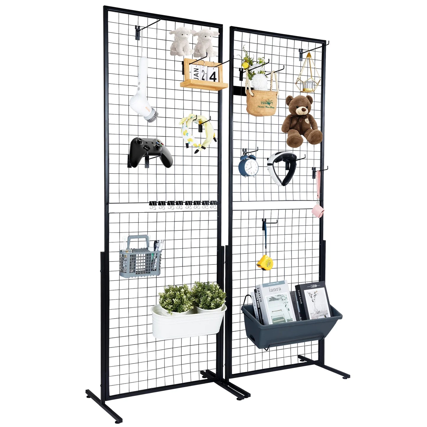 SucceBuy Grid Wall Panels Double Side Gridwall Display Racks