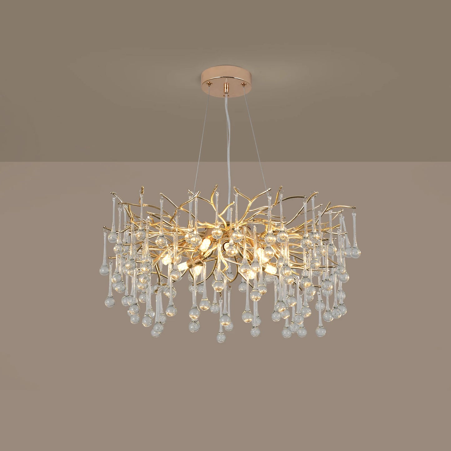 Modern Luxury Gold Crystal Ceiling Chandelier Tree Branch Shaped Pendant Light for Dining Living Room Bedroom Lustre Home Decor