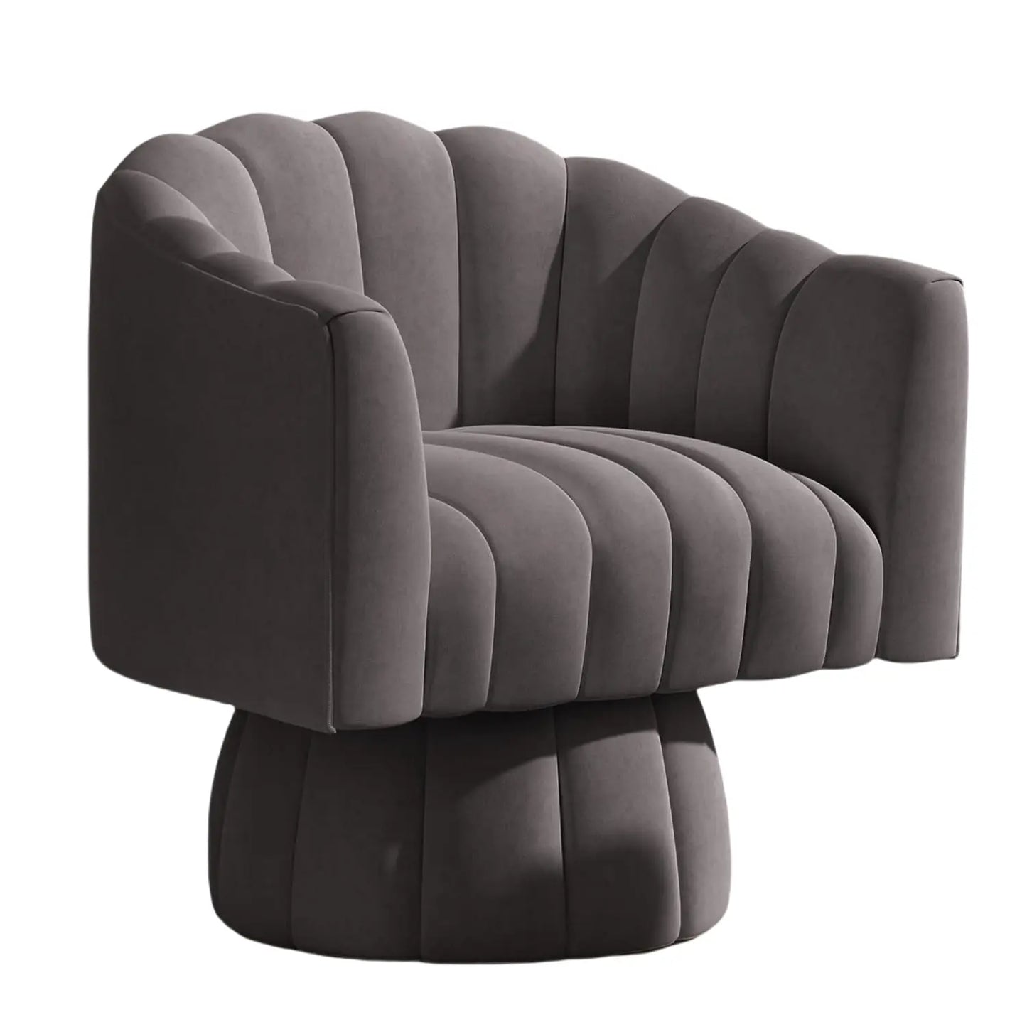 MOYU Velvet Upholstered Swivel Accent Chair 360 Degree Spin Armrest