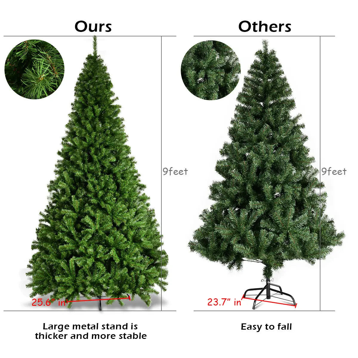 MULTIGOT Premium PVC Artificial Christmas Tree With Hinged Branches