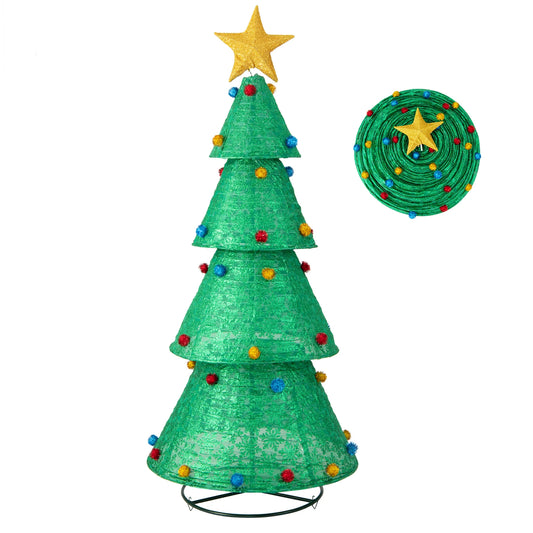 LIFEZEAL Collapsible Pop Up Fabric Christmas Tree Holiday Decoration