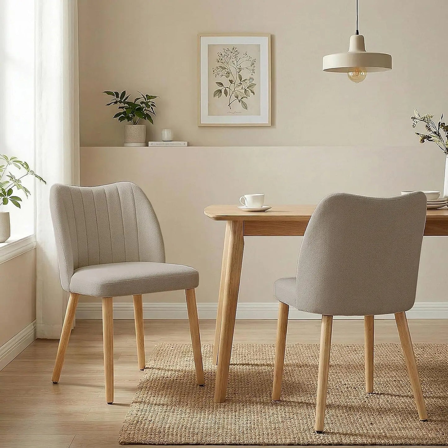 HiMISS Mid Century Modern Upholstered Dining Chairs Pair
