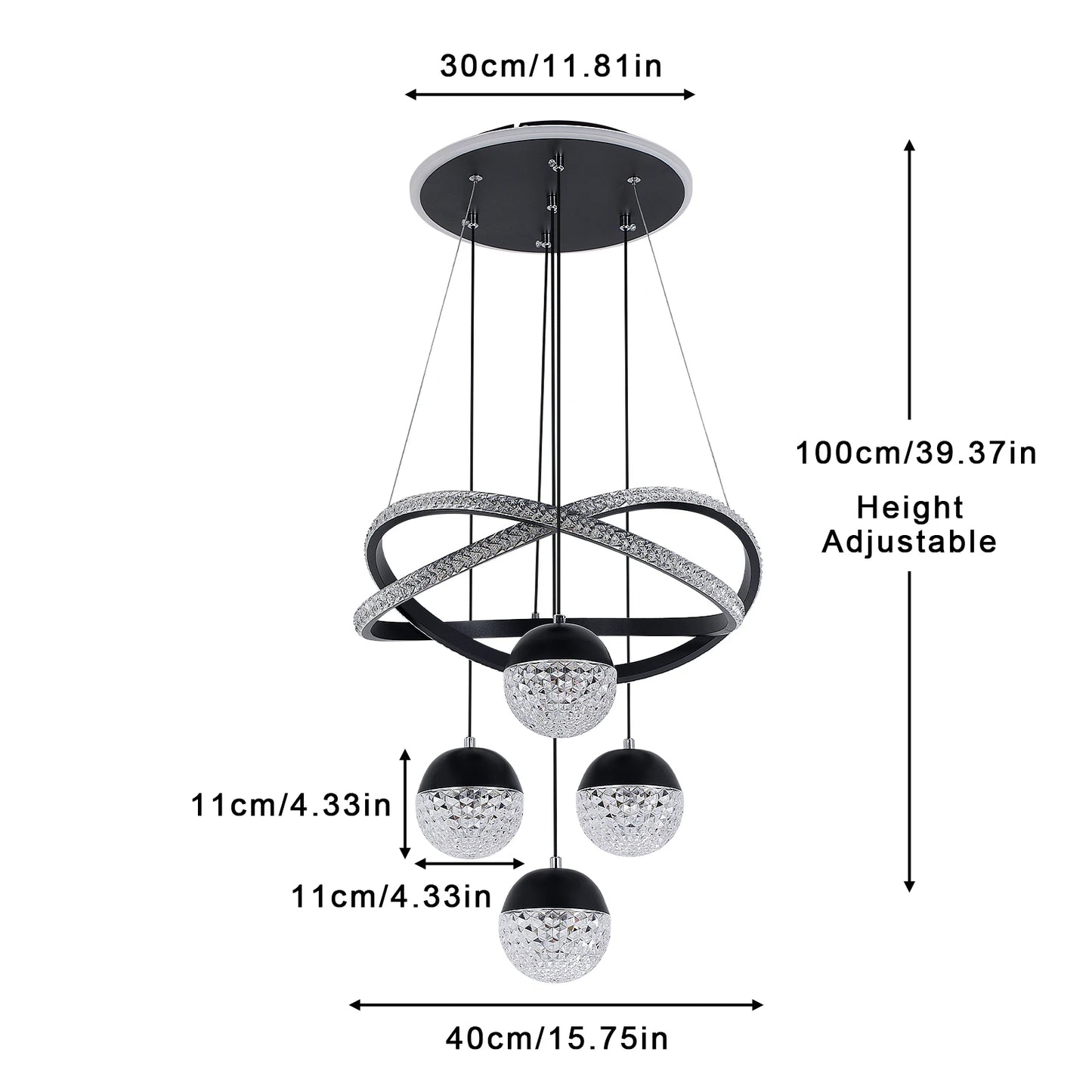 Modern LED Chandelier Lighting Three LED Colors Nordic Restaurant Lighting Living Room Chandelier Hanging Lamp Lighting Fixture