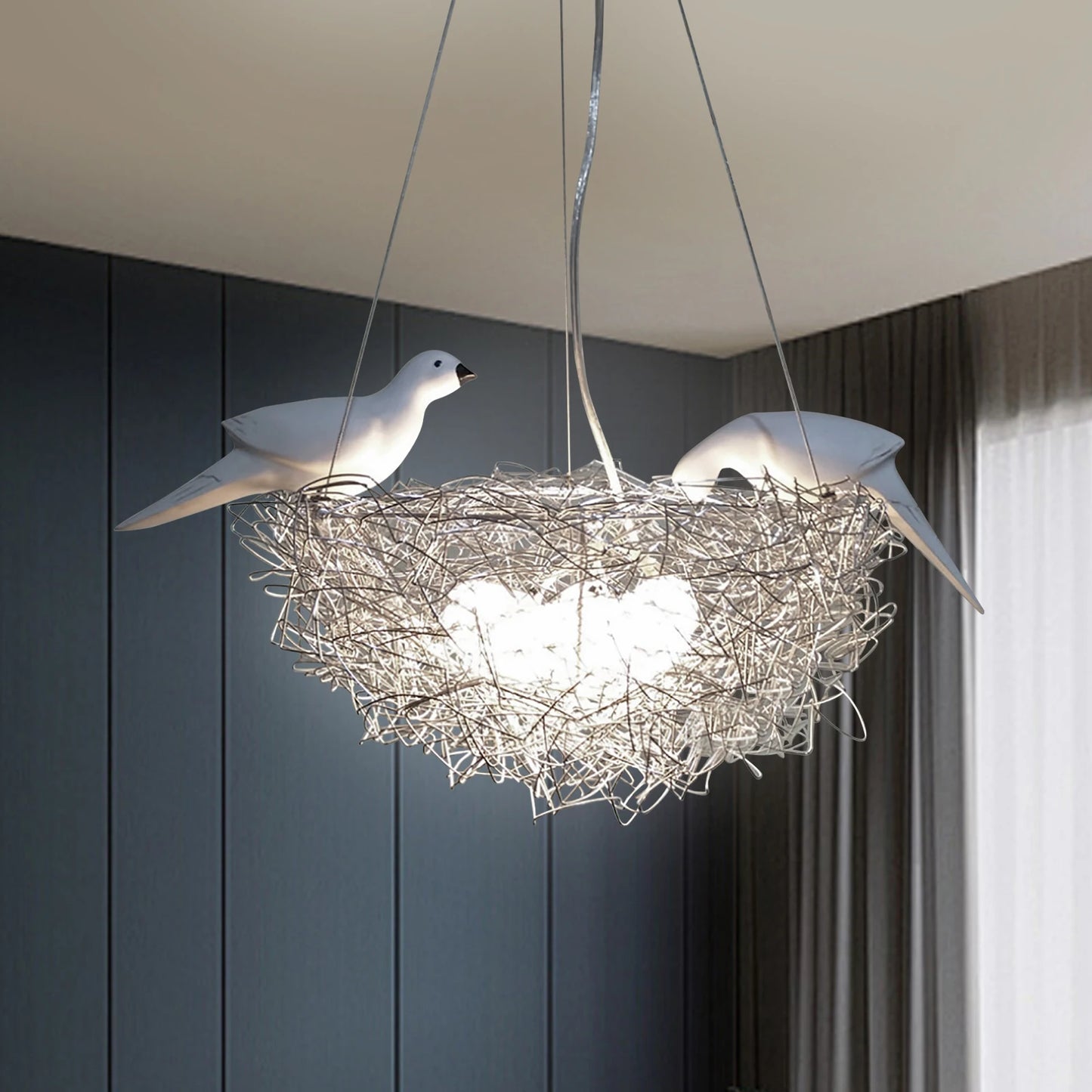 Modern Bird Nest LED Chandelier Ceiling Light For Living Room