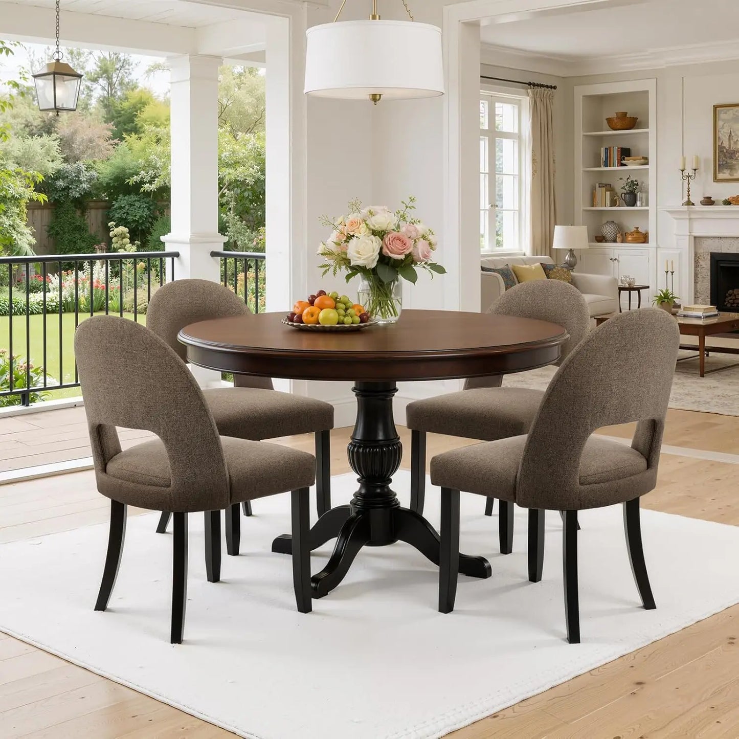 Upholstered Dining Chairs Set of 4 Mid Century Modern