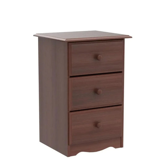 MOYU Solid Wood 3 Drawer Nightstand Minimalist Modern Bedroom Furniture