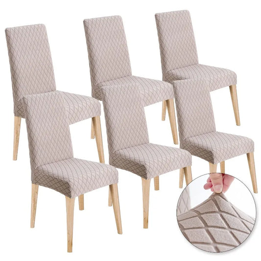 NONECN Jacquard Chair Cover Set Diamond Pattern Elastic Slipcovers