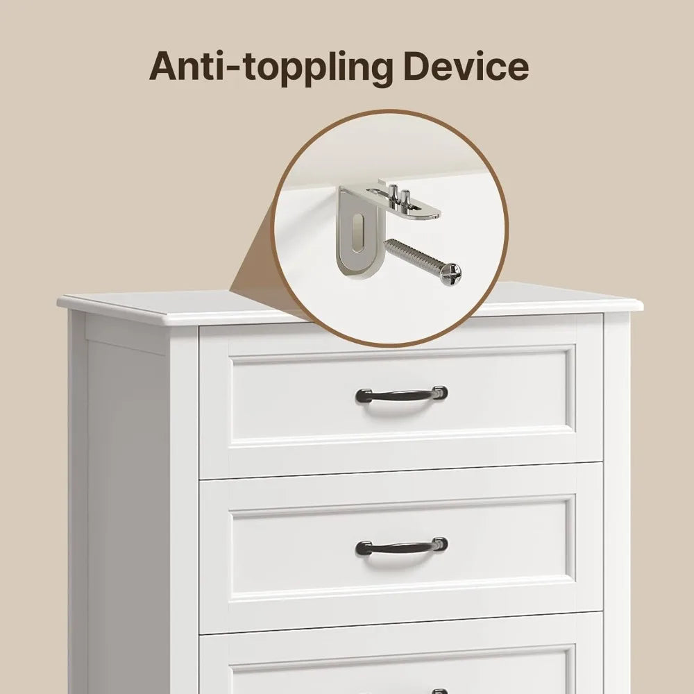 RBXC Wood Dresser With Anti Tip For Bedroom Large Capacity