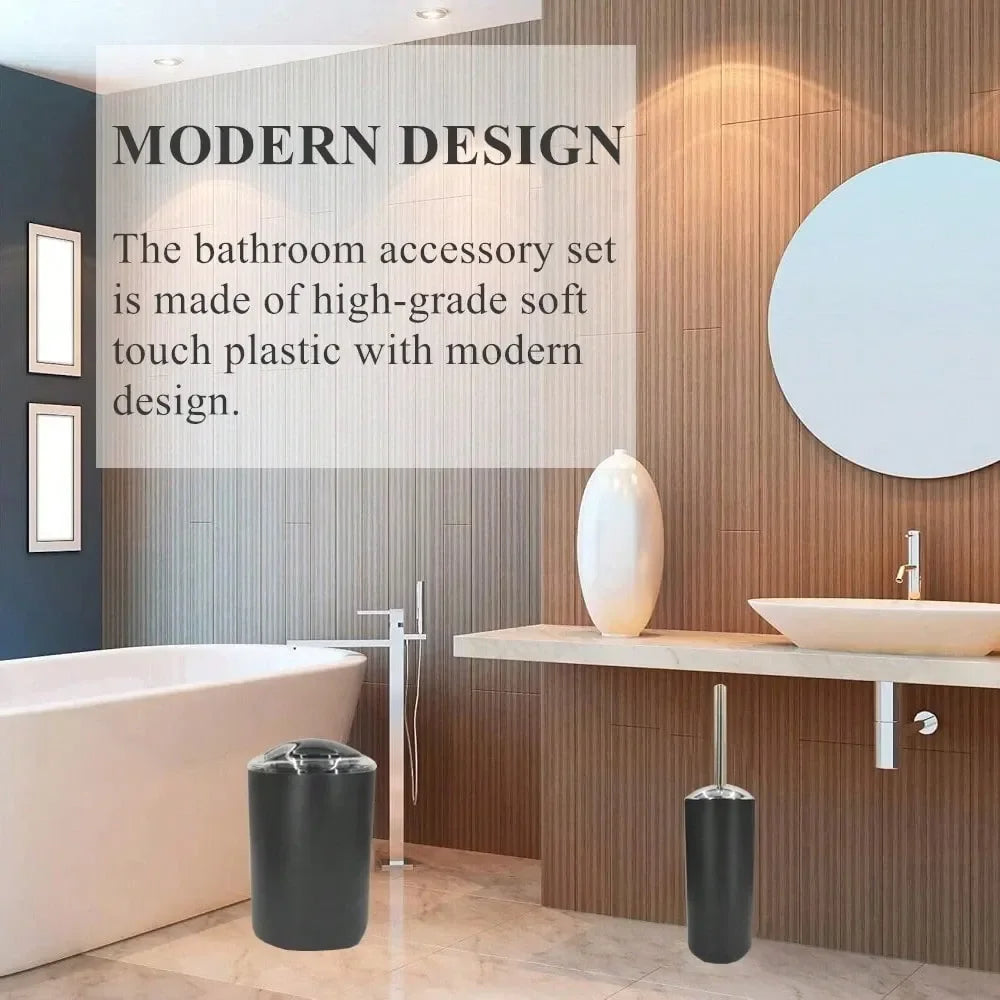 Luxury Bathroom Accessories Set With Toilet Brush Lotion Bottle Holder