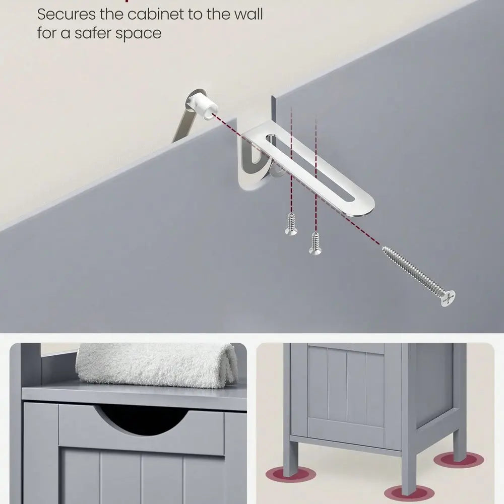 Modern Bathroom Floor Cabinet With 2 Drawers And Open Shelf - Freestanding Storage Organizer Bathroom Floor Cabinet With