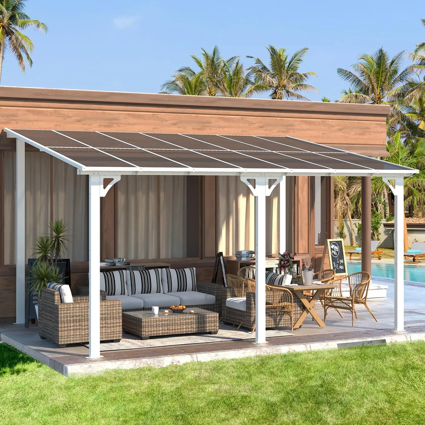 Sturdy Aluminum Gazebo With Roof For Patio Pergola