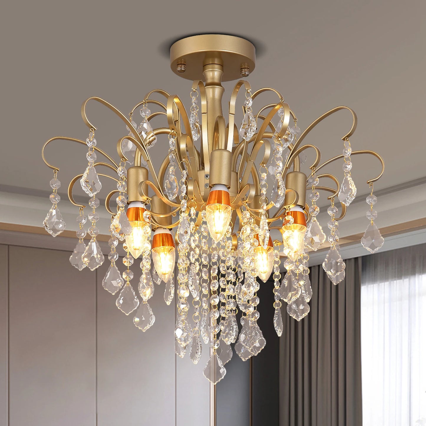 GreeLustr Luxury Crystal Pendant Ceiling Lamp Home Decoration Living Room Bedroom Chandelier Ceiling Light Modern Lighting