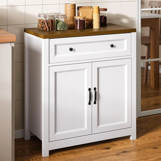 MOYU Kitchen Storage Cabinet With Adjustable Shelf Farmhouse Sideboard