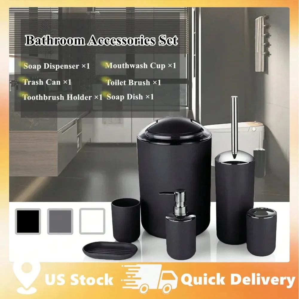 Luxury Bathroom Accessories Set With Toilet Brush Lotion Bottle Holder