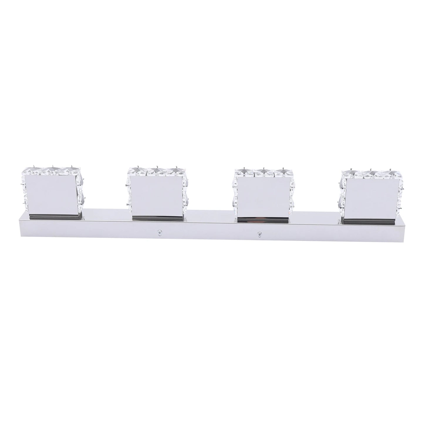 4-Head Crystal Mirror Light Modern Bathroom Makeup Light Long Waterproof Wall Lamp LED Wall Fixtures Sconce, White