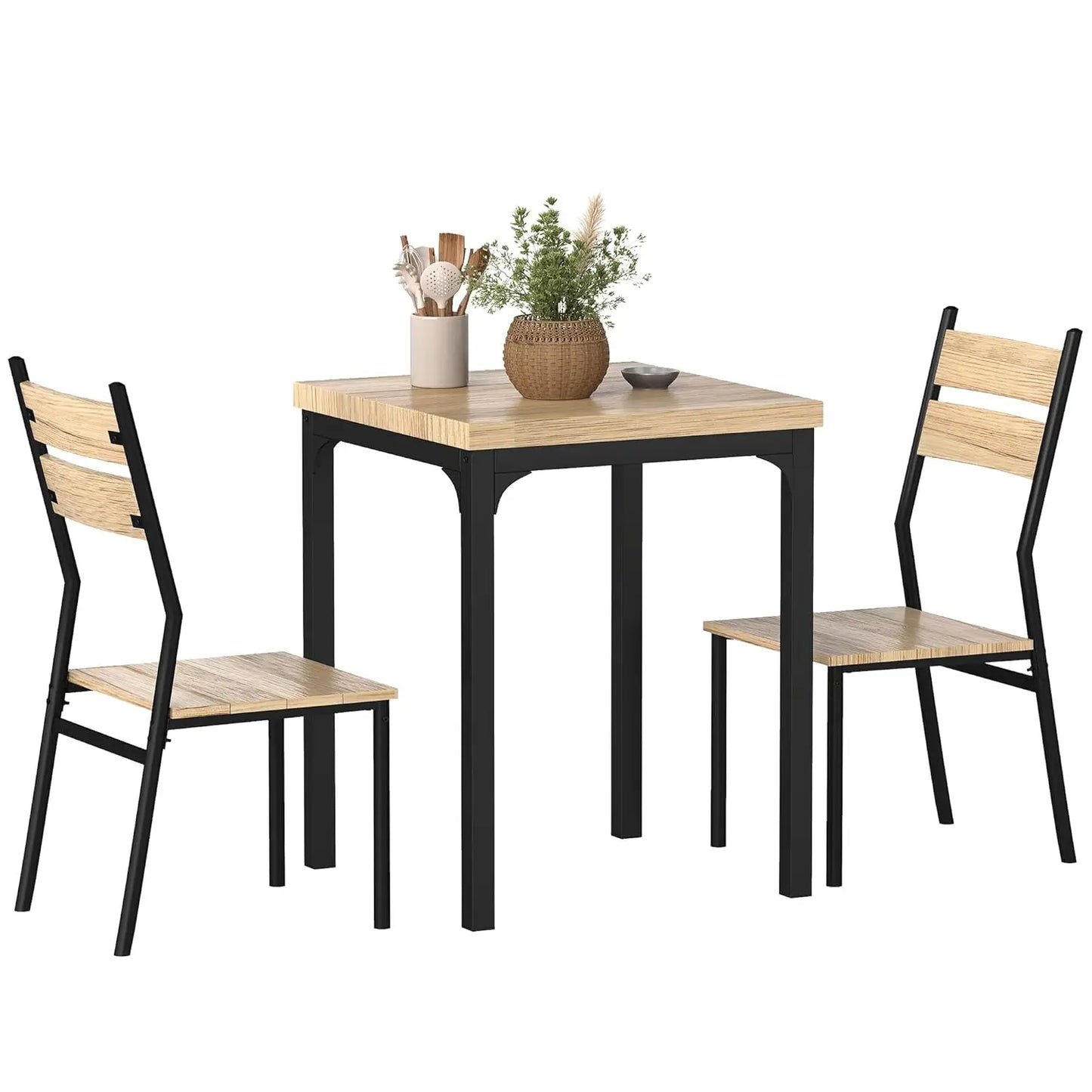 3 Piece Dining Table Set for 2 Modern Kitchen Chairs