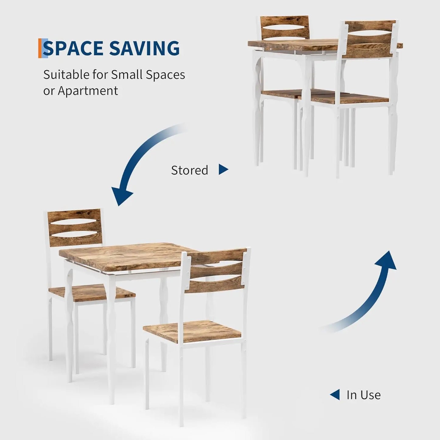 3 Piece Dining Table Set for 2, Dining Table and 2 Pieces Chairs, Dining Set for Small Spaces
