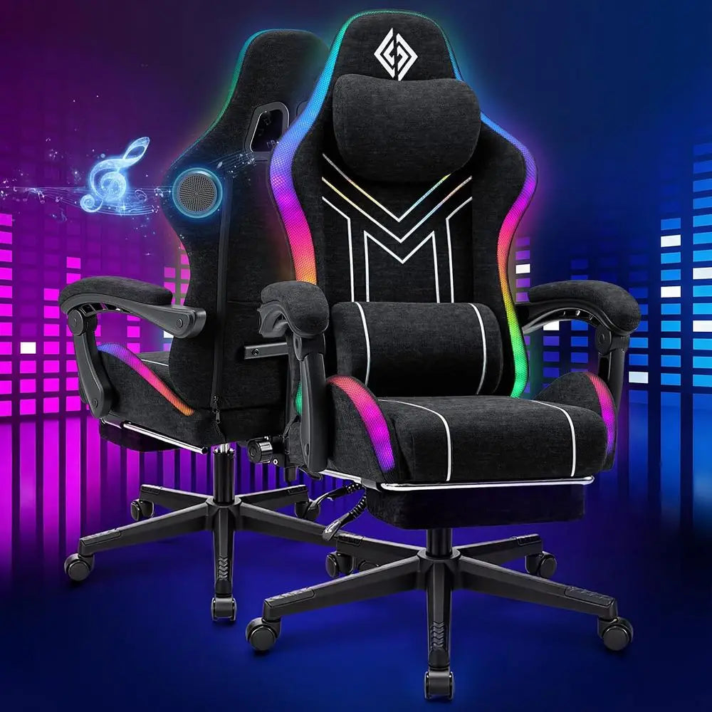 RGB Gaming Chair With Bluetooth Speakers And Music Reactive Lighting