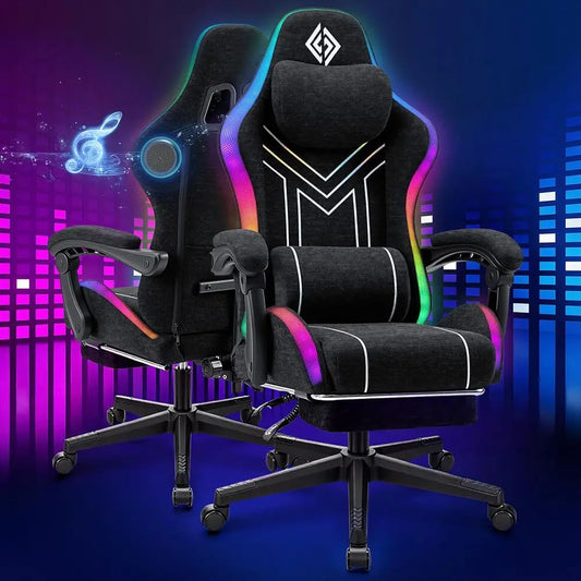 RGB Gaming Chair With Bluetooth Speakers And Music Reactive Lighting