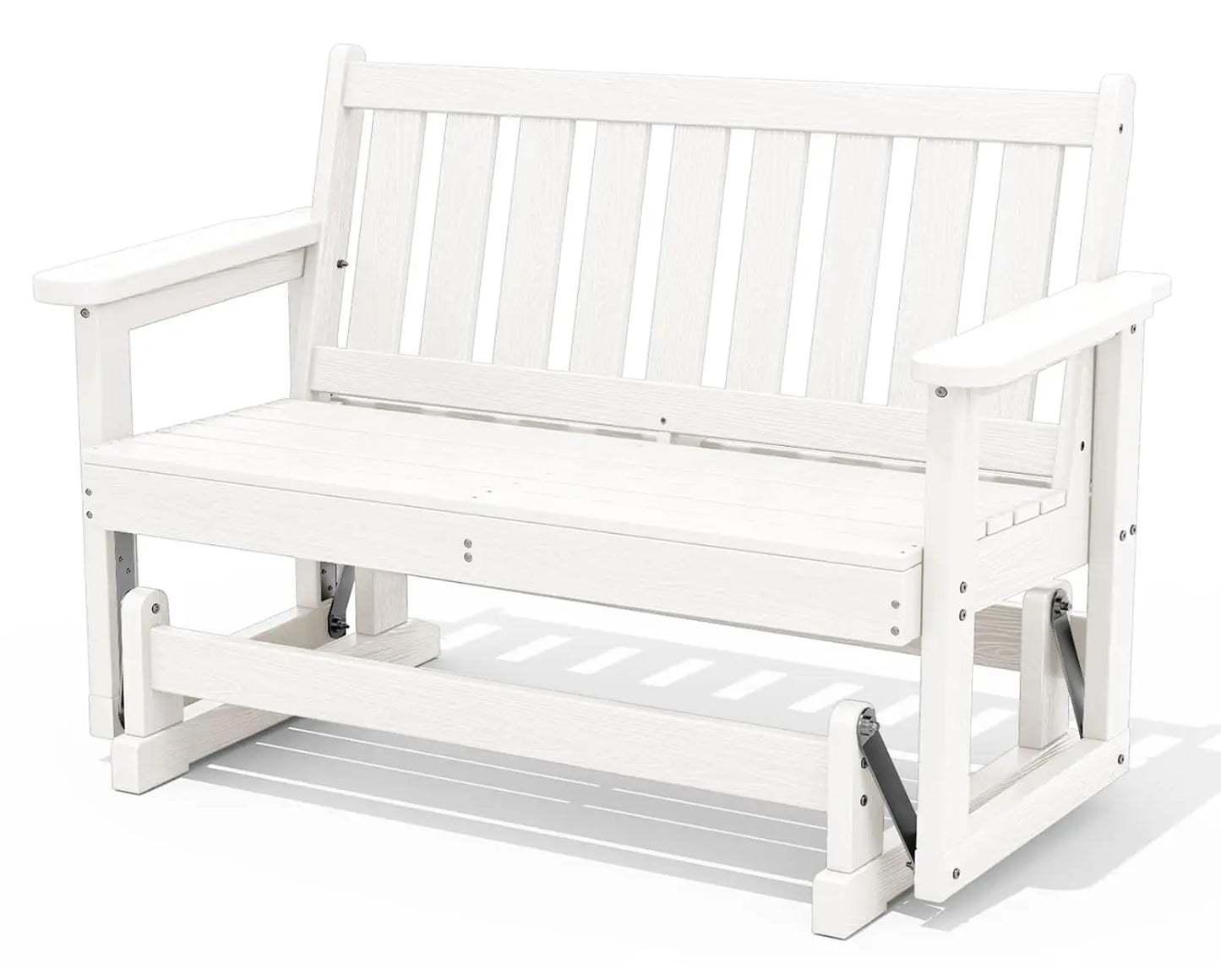 Heavy Duty HDPE Glider Bench All Weather Swinging Seat Porch Garden 660LBS Capacity Deep Navy, Custom