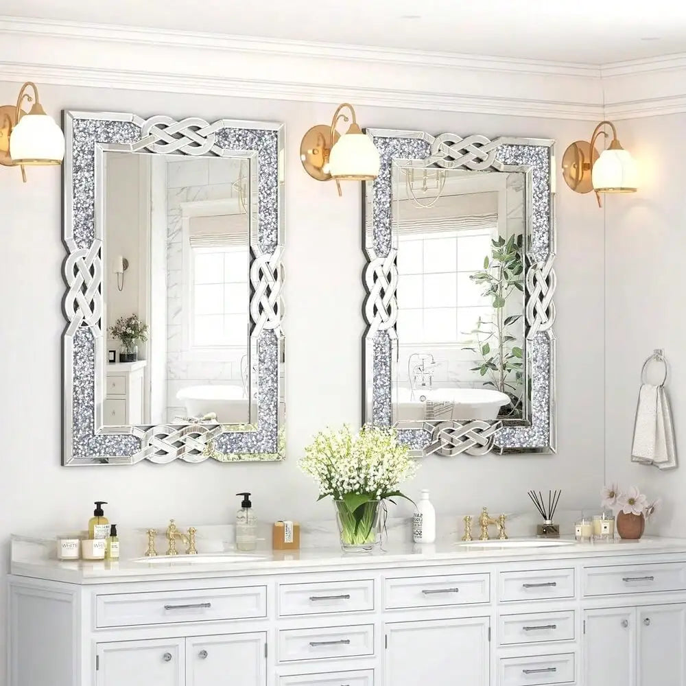 Crystal Crush Diamond Accent Mirror For Wall Decor