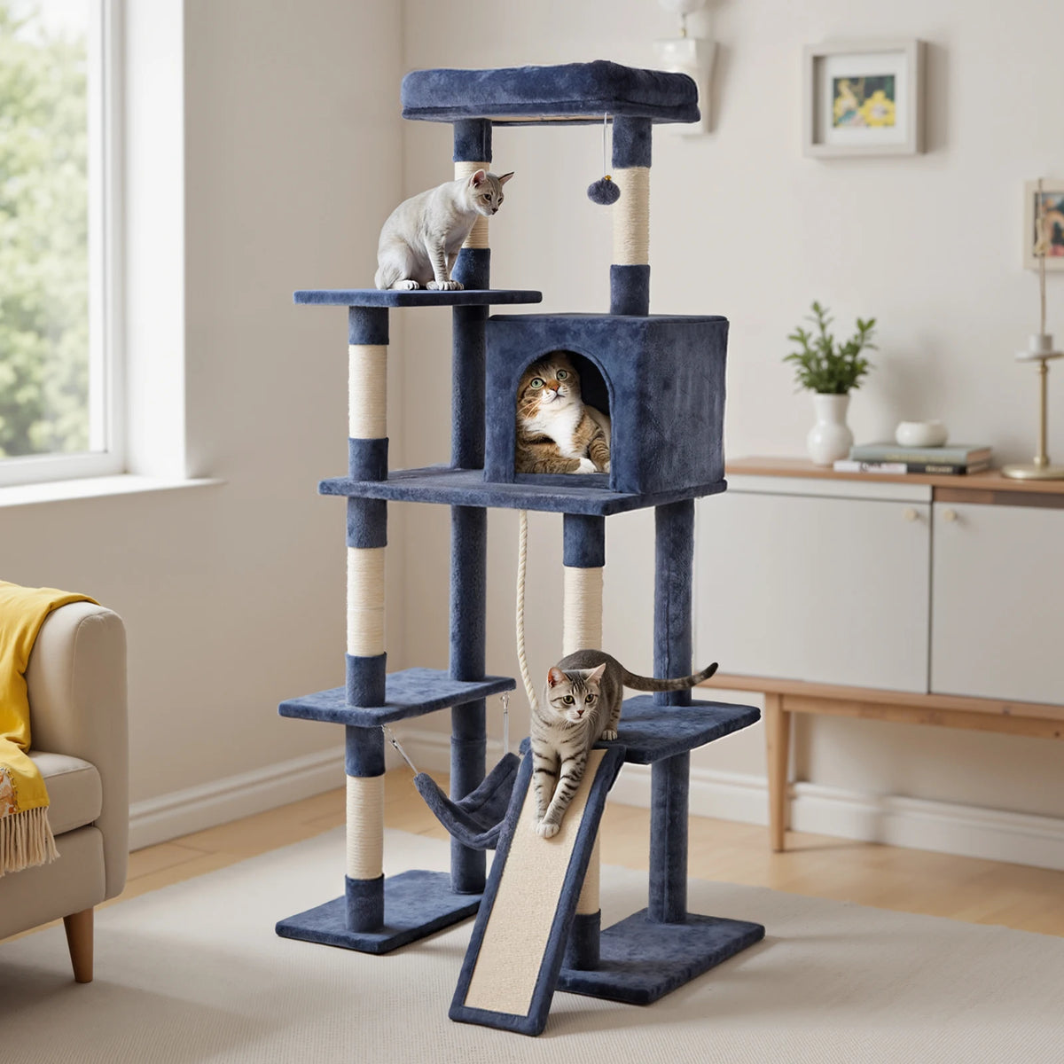 JHK Multi-Level Cat Tree Tower With Sisal Scratching Posts