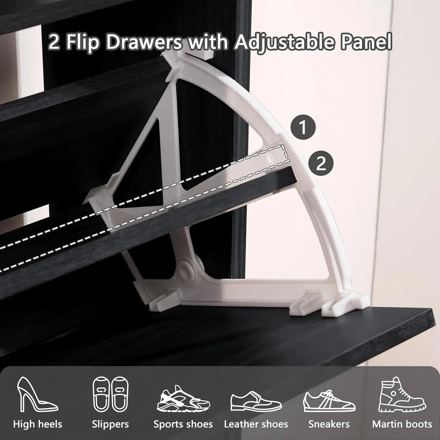 XIAOLANG Shoe Storage Cabinet With 2 Flip Drawers For Entryway