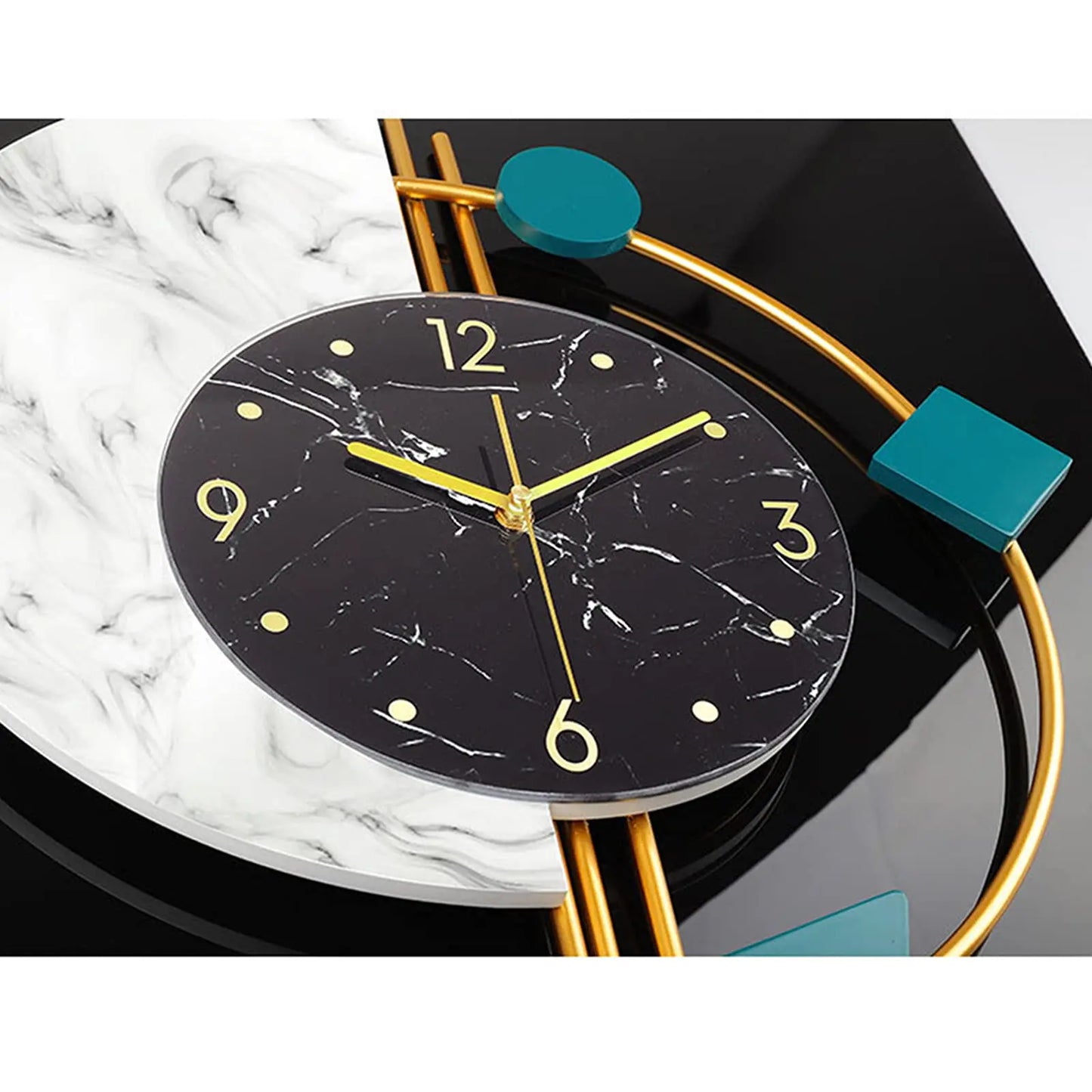 Marble Wall Clock Nordic Style Luxury Silent Battery Operated