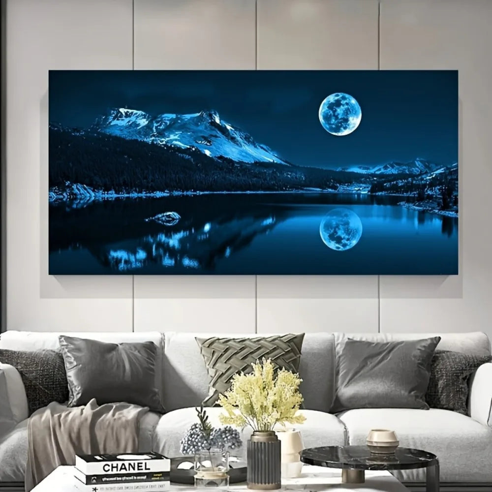 Stunning landscape wall art canvas poster, stylish, 1.5 inch thick solid wood frame