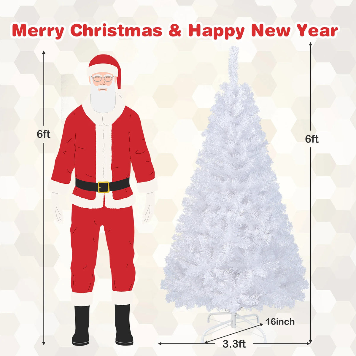MULTIGOT Unlit Artificial PVC Christmas Tree With Metal Stand