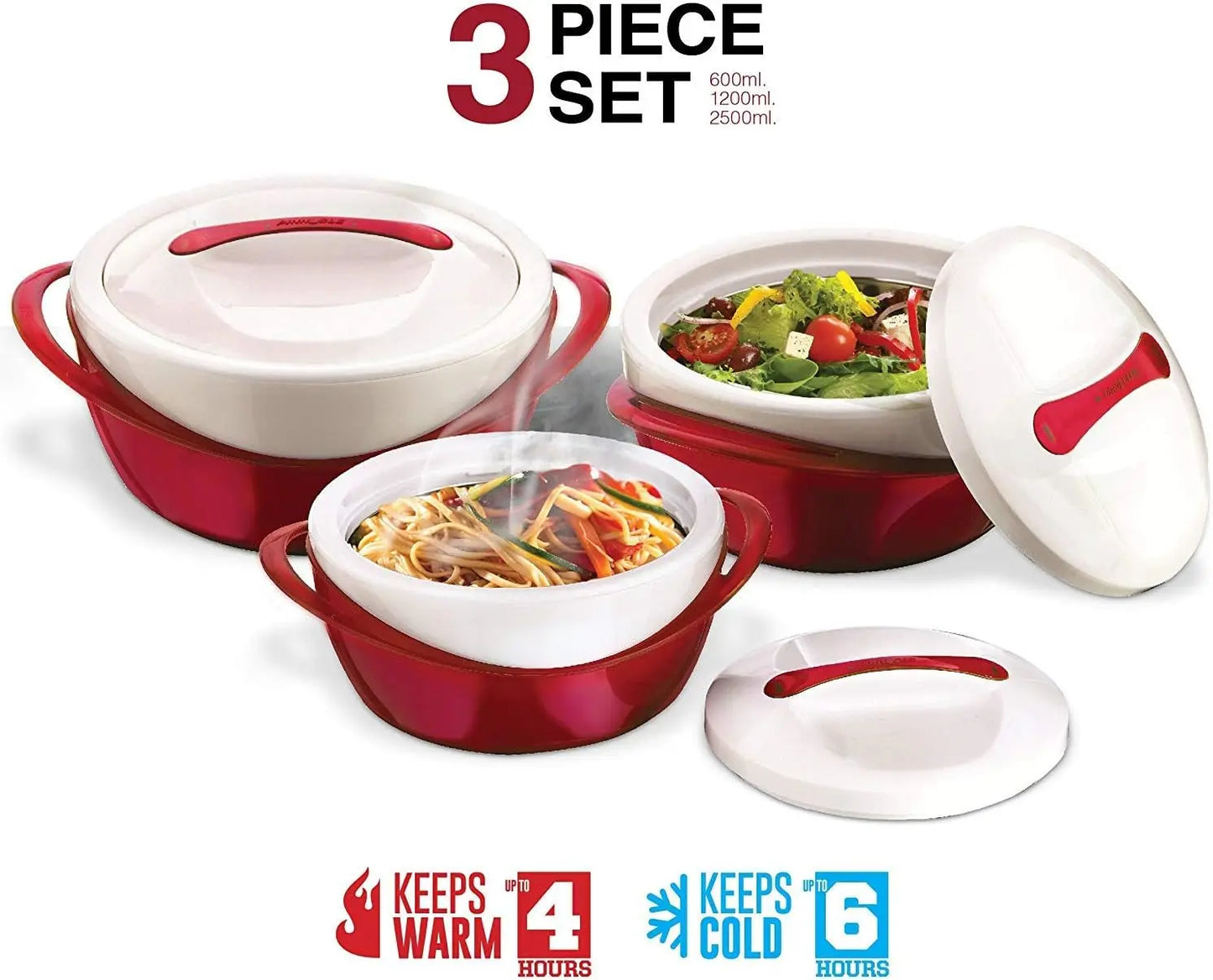 Insulated Stainless Steel Casserole Dish Set With Lid 3-Piece