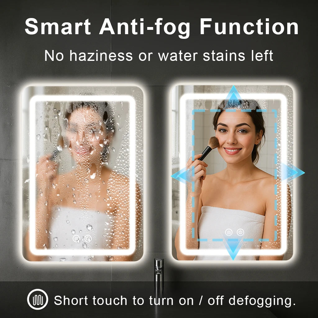 MYGIIVOVO LED Backlit Fogless Demister Bathroom Vanity Mirror