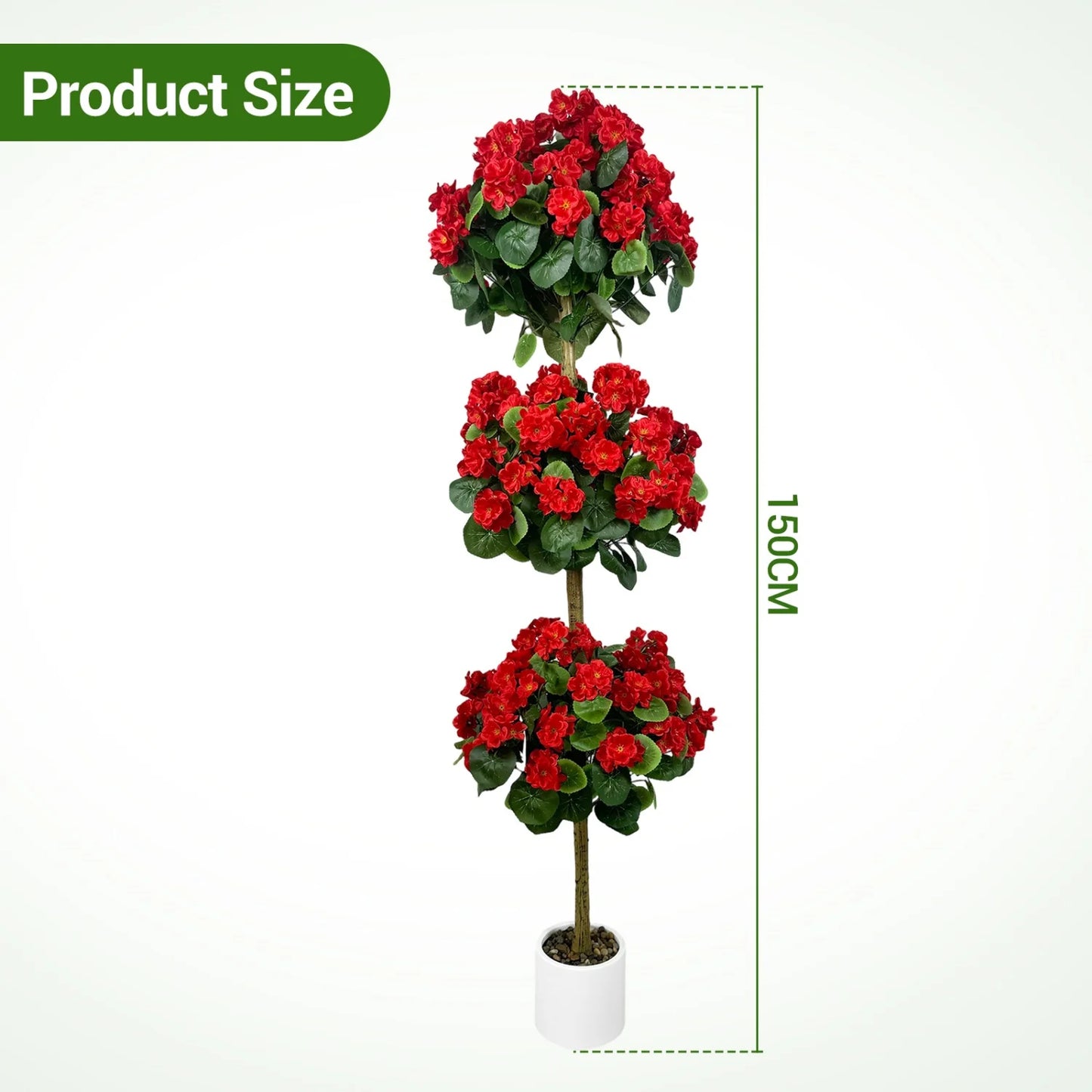 Artificial geranium plant, 5FT artificial tree with blossoms, artificial geranium flower Tree for  home,wedding,garden,balcony