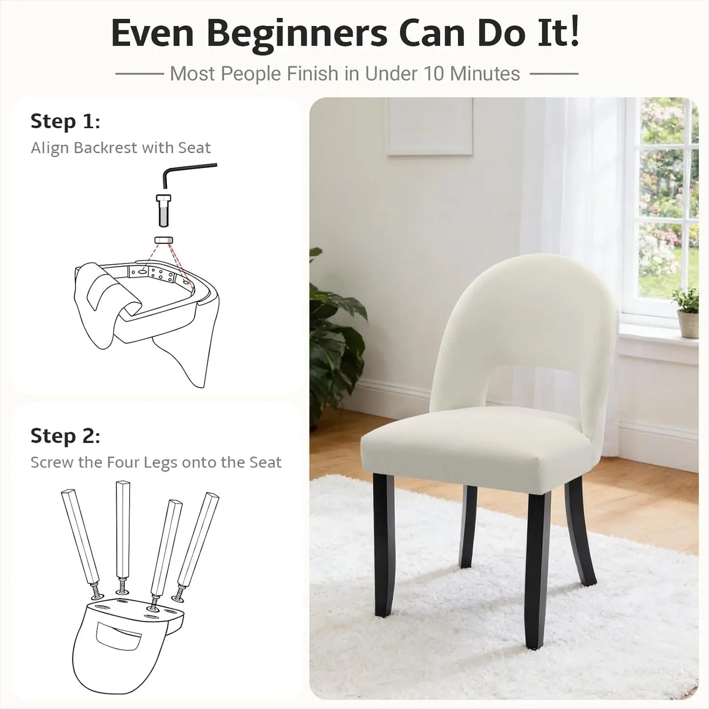 Upholstered Dining Chairs Set Of 6 Mid Century Modern