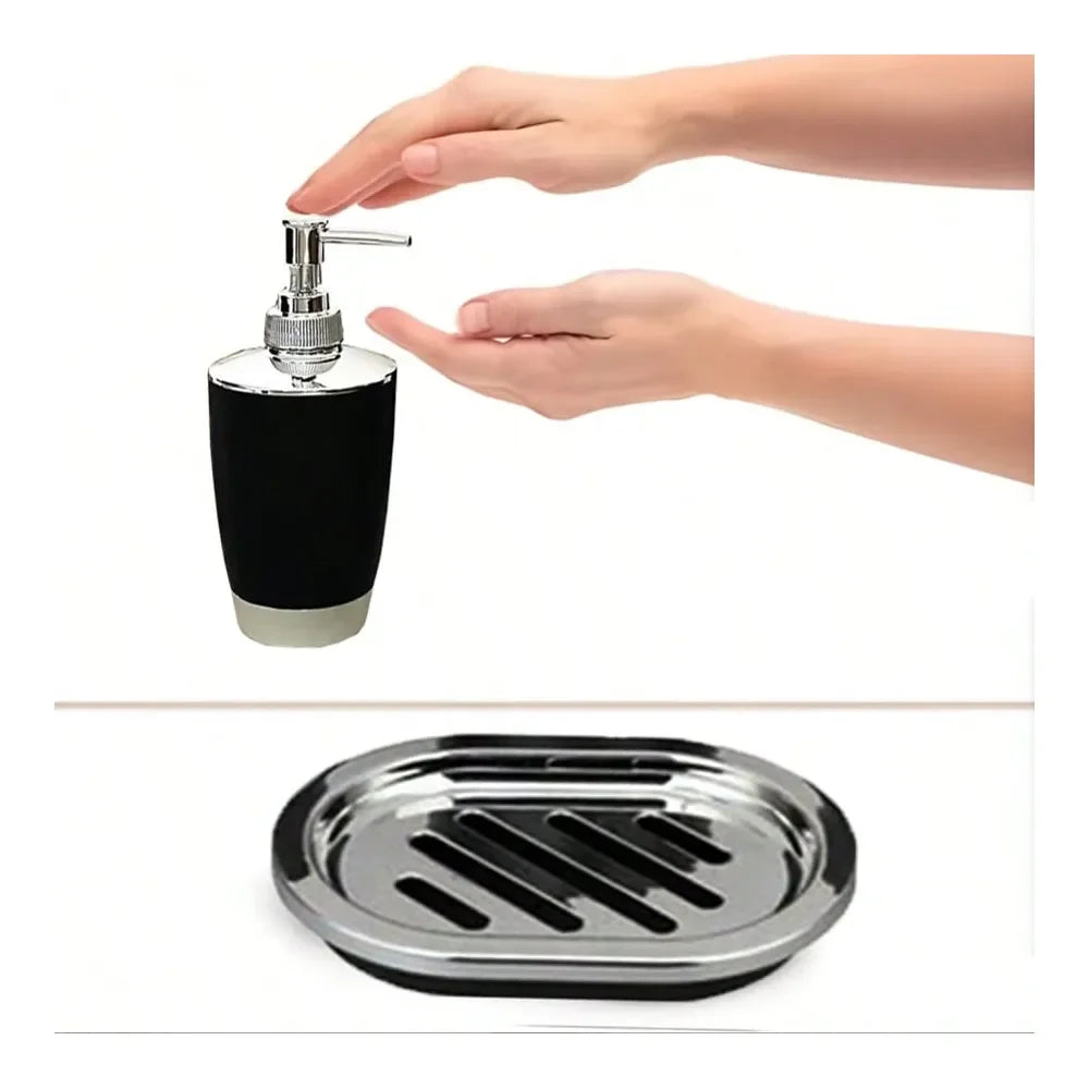 Plastic Bathroom Organizer Set With Toilet Brush And Holder