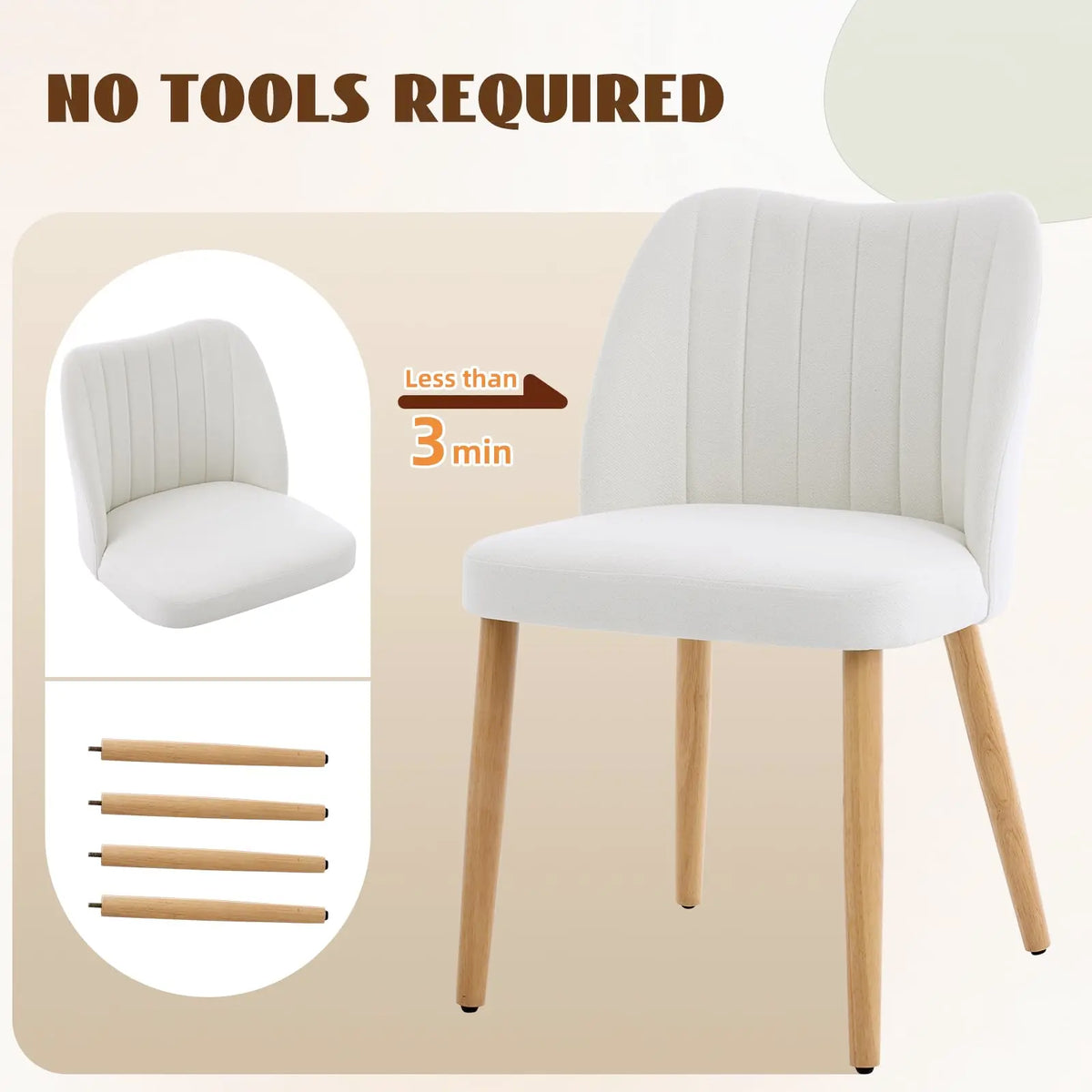 HiMISS Mid Century Modern Upholstered Dining Chairs Pair