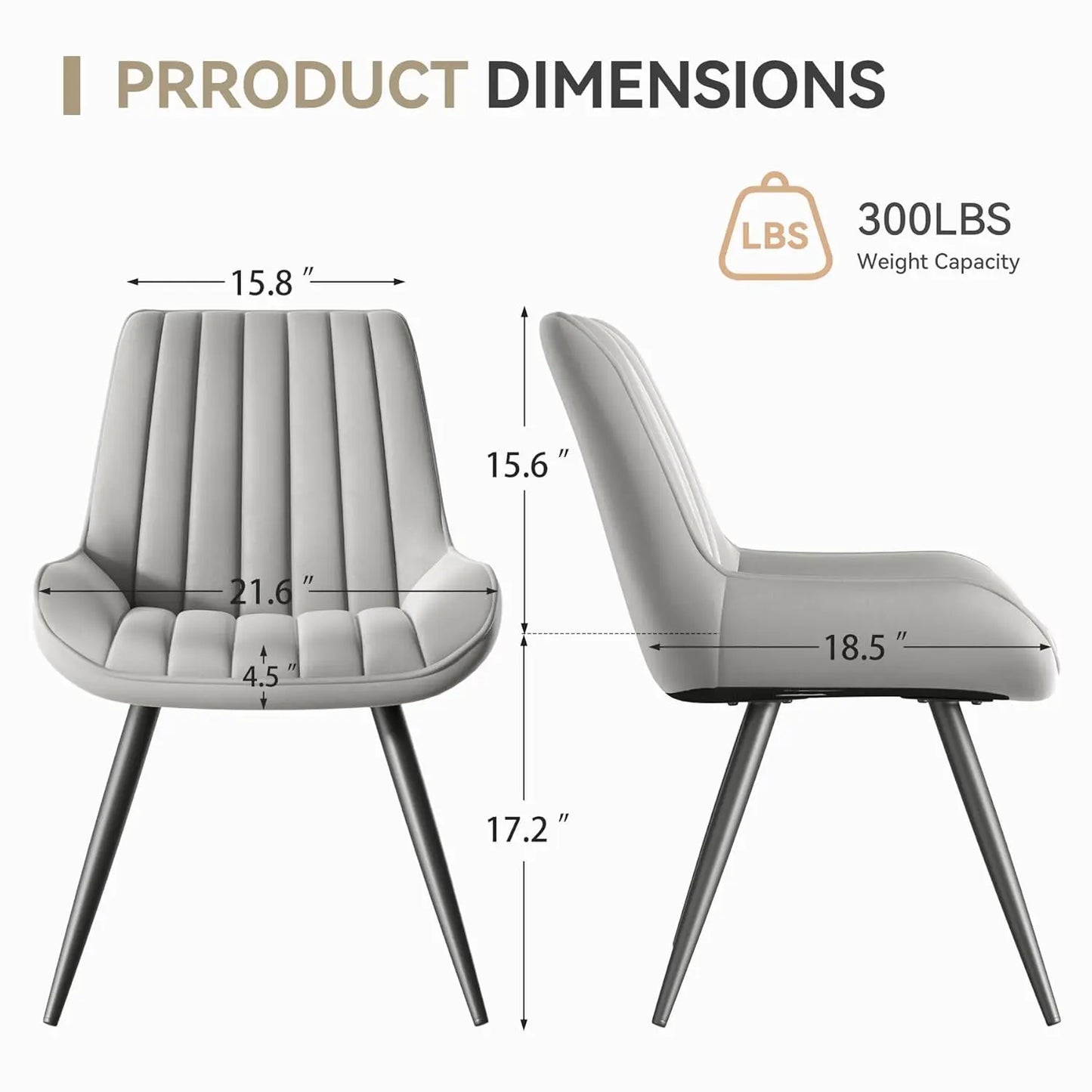 Upholstered Dining Chairs Set Of 4 With Fabric Cushioned Seats