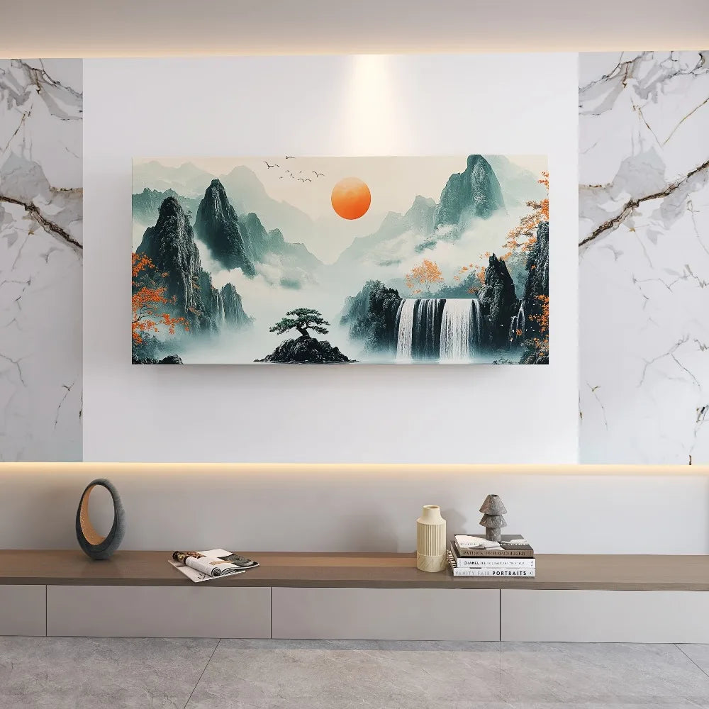 Landscape canvas wall art, suitable for bedrooms, living rooms and home offices, 1.5 inch thick solid pine frame