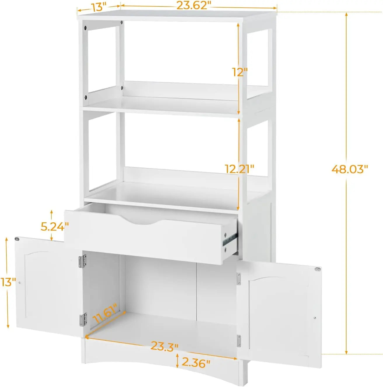 XMSJ Freestanding Kitchen Pantry Cabinet With Microwave Space And Drawer