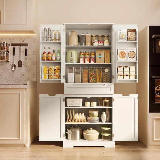 MOYU 5 Tier Kitchen Pantry Cabinet With Adjustable Shelves