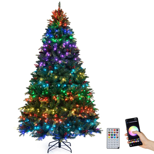LIFEZEAL Hinged Artificial Christmas Tree With Remote And App Control
