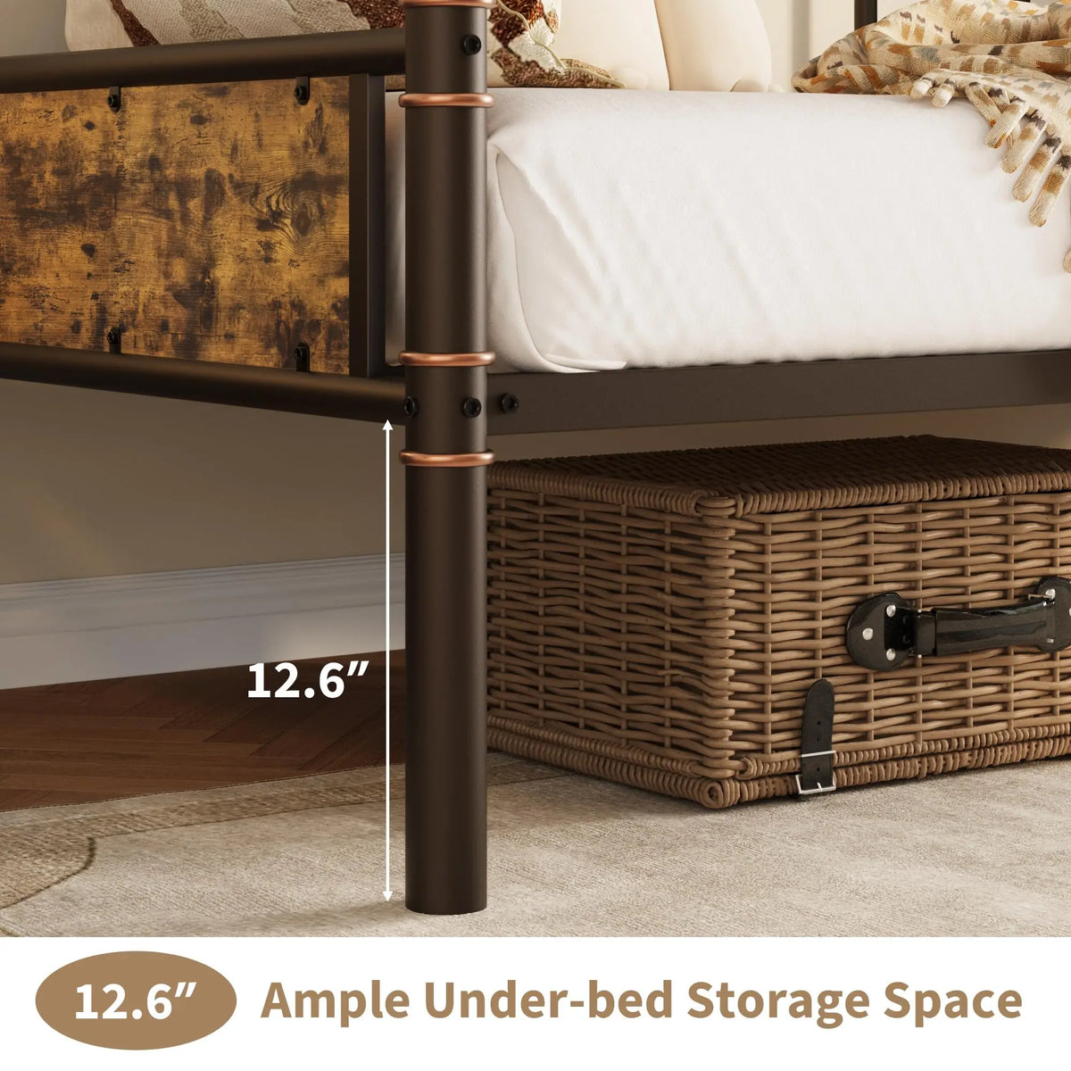 Heavy Duty Metal Daybed Frame Steel Slats Support Noise-Free Headboard Sofa Bed for Living Room Bedroom Guest Room, No Box Spring Needed