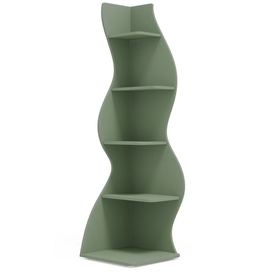 Tribesigns Modern Corner Bookshelf, Five Tier Wall Storage Shelf
