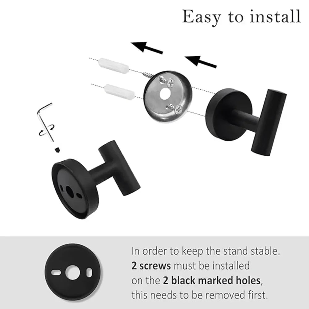 Eight-Piece Stainless Steel Bathroom Hardware Set With Towel Bar