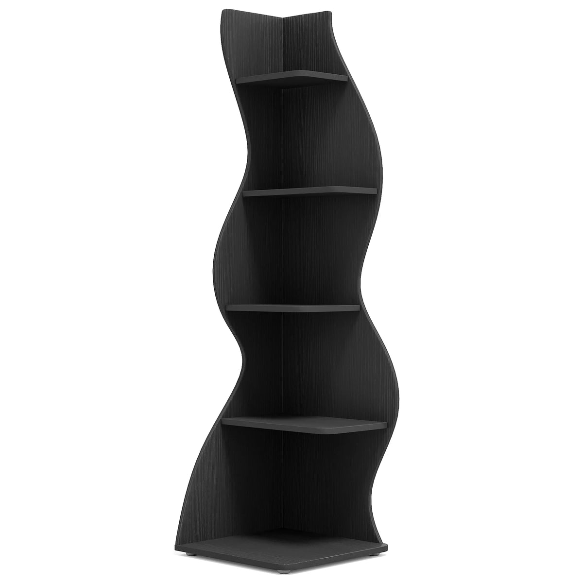 Tribesigns Modern Corner Bookshelf, Five Tier Wall Storage Shelf